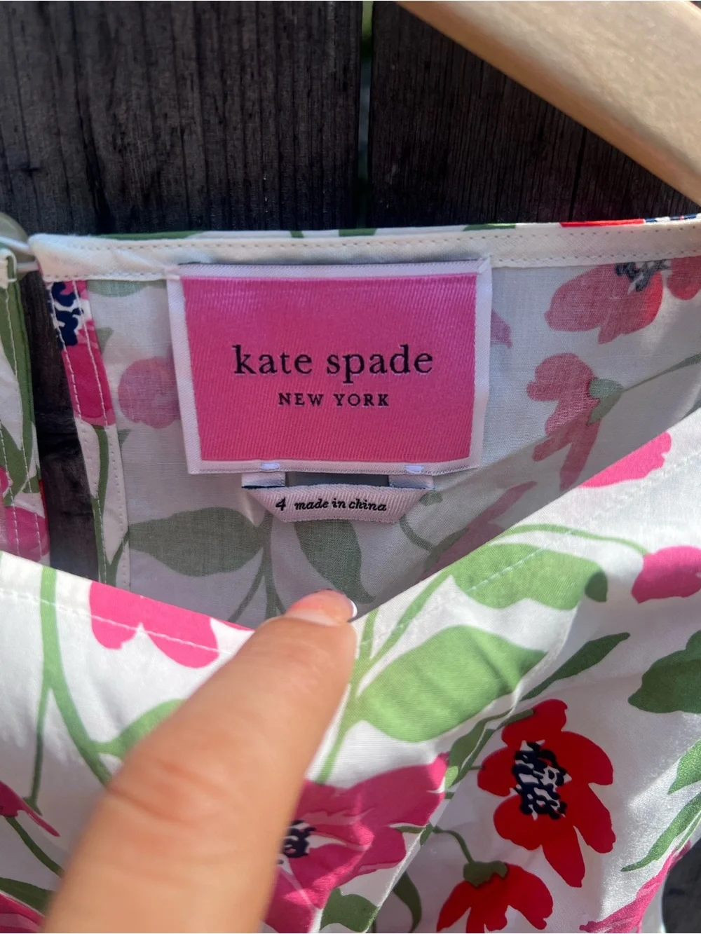 Kate Spade New York Floral Cotton Smocked Waist Dress Size 4